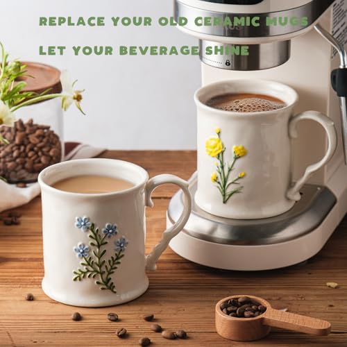 Artistic Lavender pattern Ceramic Coffee Mug - 16oz, Hand-Painted, Microwave heating and dishwasher cleaning available, Ideal for Daily Brews - Image 6