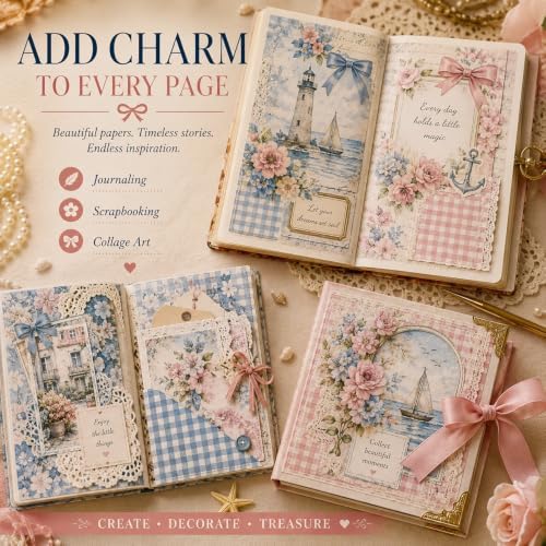 Scrapbook Paper for Journaling, 180 Sheets, 5.5 x 7.8 in - Image 2