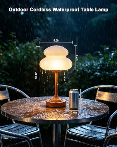 UMEXUS 13" Modern Small Cordless Table Lamp, Rechargeable Battery Operated - Image 6