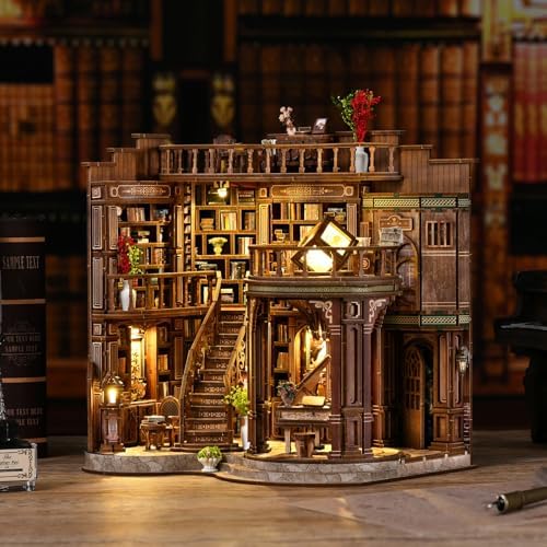 Premium Book Nook Kit, Dreamy Victorian Reading Hall Wooden Bookend with LED Lights, Elegant Luxury 3D Diorama, Aesthetic Home Decor Craft Gift for Women & Adult Collectors 14+ - Image 2
