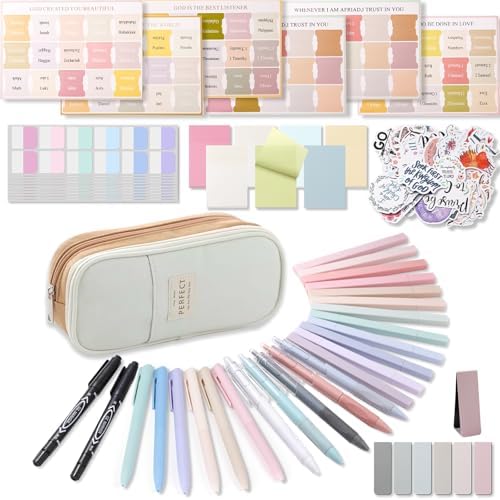 XKDOUS 58 Bible Study Supplies Journaling Kit, Bible Highlighters, Khaki by XKDOUS