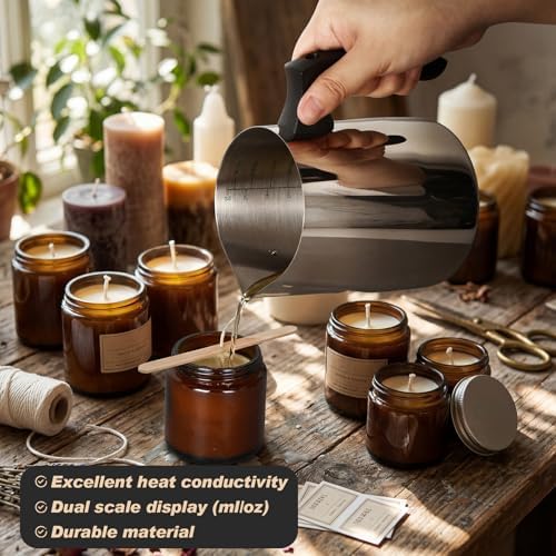 Romooa 2 Pcs Wax Melting Pitcher 32oz Wax Pouring Pitcher, Inside Scale - Image 4