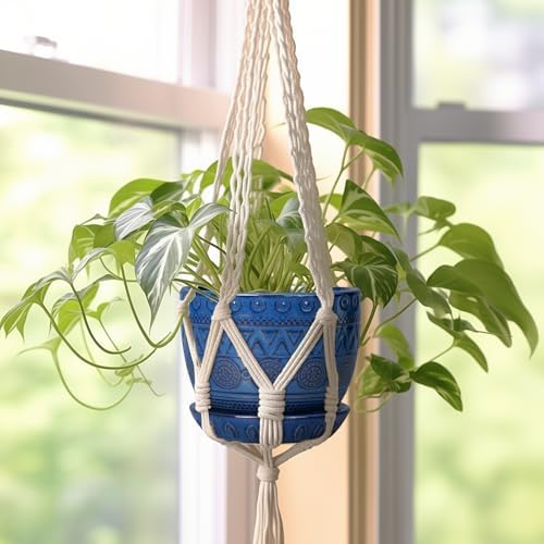 G EPGardening Pot for Plants, 5 Inch Ceramic Planter, Blue - Image 6