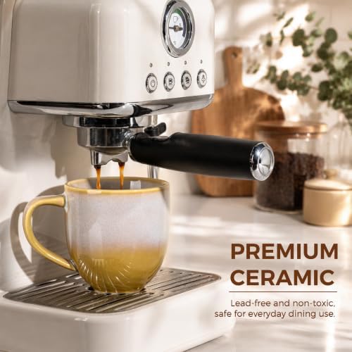 theterra Ceramic Coffee Mugs Set of 6, 12 oz Coffee Cups with Handle - Image 5