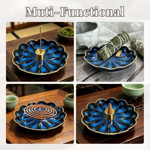 Incense Holder for Sticks, Ceramic Tray with 2 Holes – Handmade Burner - Image 4