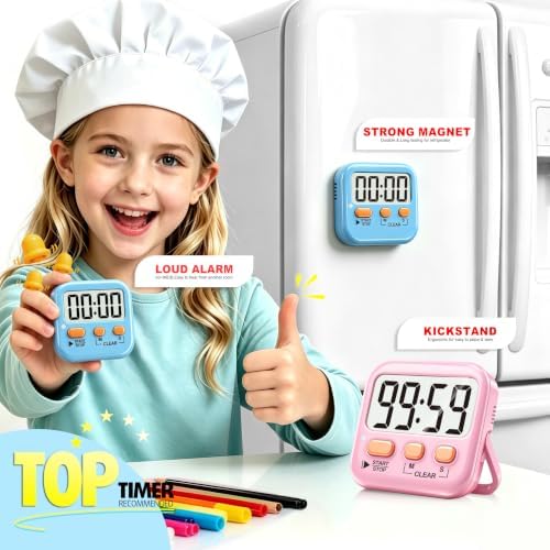 Antonki 2 Pack Digital Timer for Kids Classroom Kitchen Timers for Cooking - Image 4