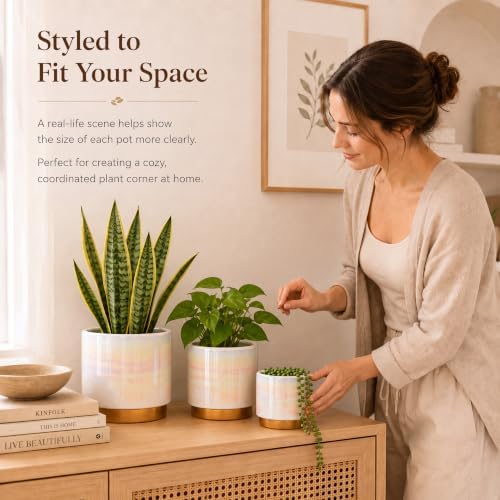 Gepege Ceramic Plant Pots for Indoor Plants, Planters with Drainage Holes - Image 5