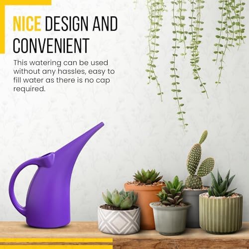 2 Pack Watering Can 1/2 Gallon - Small Watering Can for Indoor Plants - Outdoor Watering Can - Purple Plant Waterer - Plastic Watering Can for Garden - Image 5
