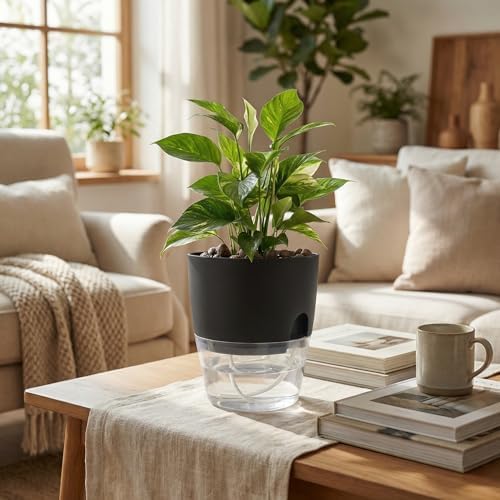 Vanavazon 6 Inch Self Watering Pots for Indoor Plants African Violet Pots - Image 2