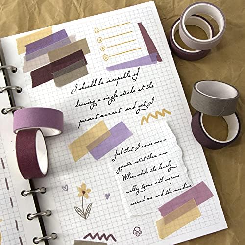 Mooker 20 Rolls Washi Tape Set, Colored Masking Tape, Decorative Nature Colored Tapes for Arts, DIY Crafts, Bullet Journals, Scrapbooking - 15mm Wide - Image 6