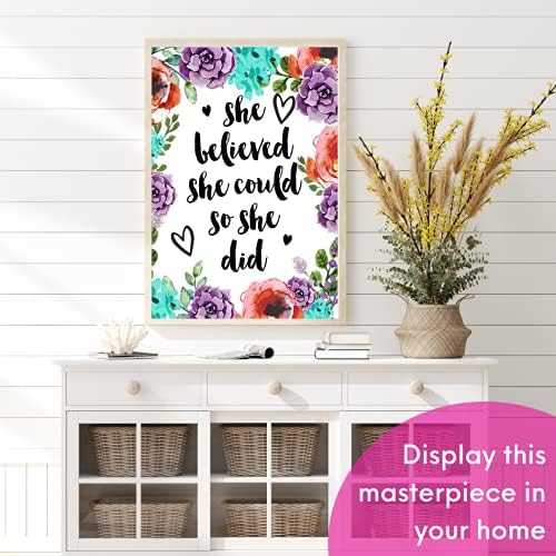 Motivational Floral Diamond Wall Art Kit for Adults 5D Round Drill 12x16 - Image 2