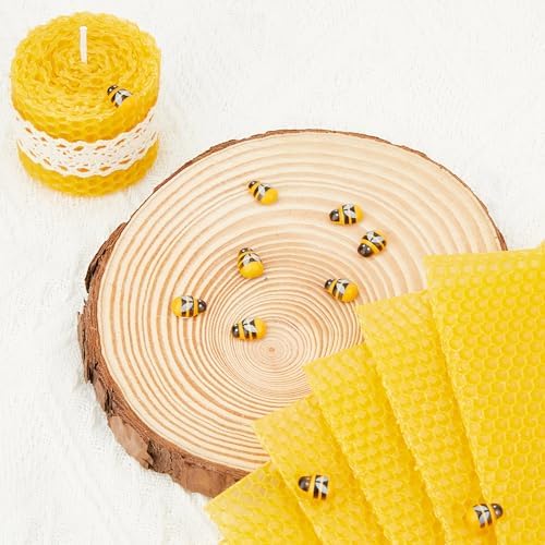 HASSLICKIT Natural Beeswax Candle Making Kit for Beginners-12 Beeswax Sheets for Candle Making Rolling DIY Kits (Natural Yellow Color, 8 x 8 inch) - Image 3