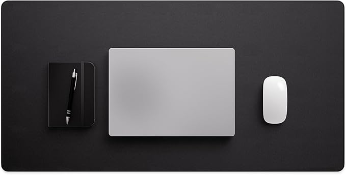 Jotsome Leather Desk Mat, Non-Slip Desk Blotter Pad - Desk Protector for Office, Home, Laptop, and Desktop, Gift for The Holidays or Christmas (Black, 34" x 17")