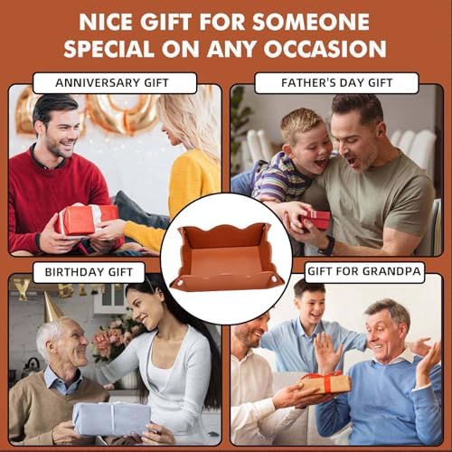 Valet Tray for Men Women - PU Leather Travel Catchall Tray Organizer - Desk Bedside Nightstand Storage Box for Jewelry Key Phone Remote Controller Wallet Watch Glasses Coin Readers -Brown - Image 7