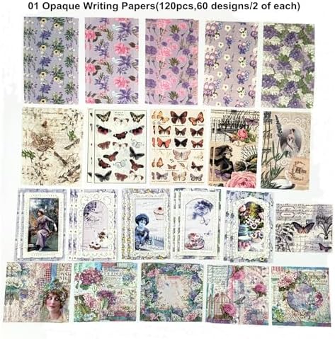 Esweny 200PCS Vintage Scrapbooking Supplies Pack, Aesthetic Scrapbook Sticker Paper Art Journaling Kit for Junk Journals,Planner,Cottagecore Decor Gifts (Purple Series) - Image 5