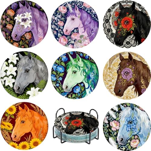 Leatrice Horse Diamond Art Coasters Set Diamond Painting Kits for Adults by Leatrice20240713