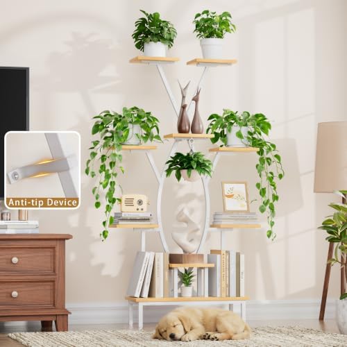 JUSTOGO Plant Stand Indoor with Grow Lights - 9 Tiered Tall Plant Shelf - Image 6