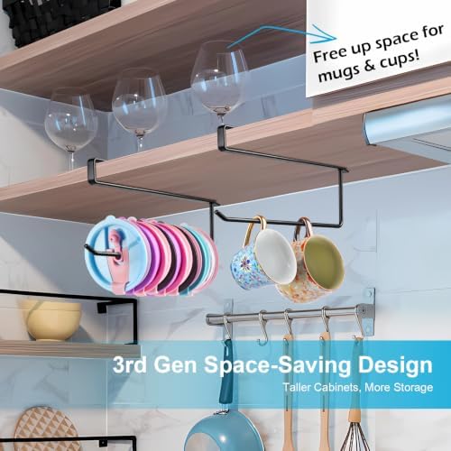 Tumbler Lid Organizer, Round Wire Fits Straw and Drink Lids Black - Image 3