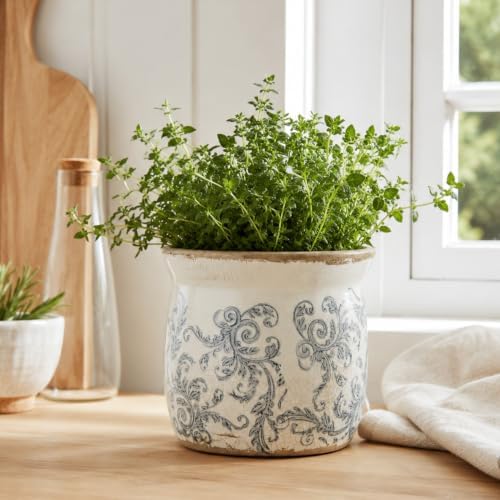 Doysayes Vintage Ceramic Flower Pot for Indoor Plant with Drainage Hole - Image 6