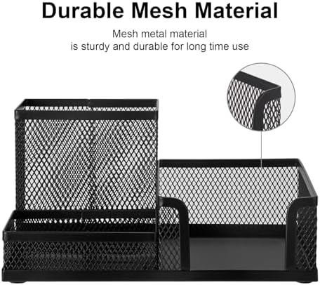 Comix Mesh Pen Holder, Desk Organizer for Home Office, Black - Image 5