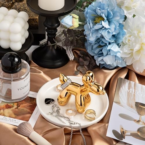 OSOPOLA Ceramic Golden Dog Jewelry Tray Ring Holder Dish Key Tray - Image 5