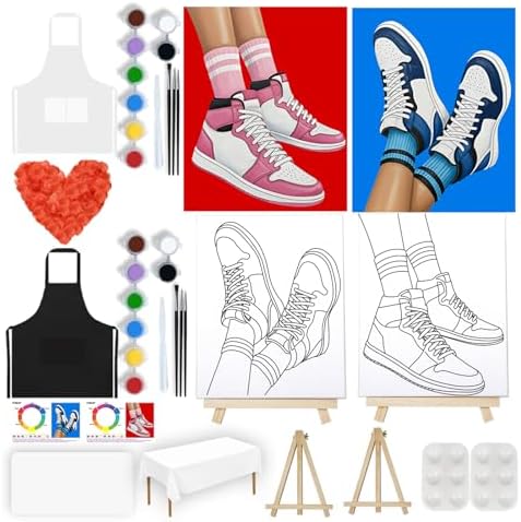 PAILIM Sip and Paint kit for Adults Couple Pre Drawn Canvas Party Kits by PAILIM