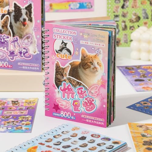 Cat Sticker Book Kawaii Cute Stickers Bulk Aesthetic Funny Meme 800+ by Unknown