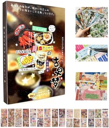 Japanese Sticker Book for Scrapbooking,Foods Japanese Stickers for DIY by Kesari