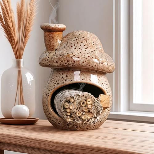Ceramic Palo Santo Holder - Mini Chimenea Mushroom Incense Burner - Image 4