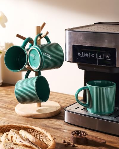 famiware Coffee Mug Set of 8, Star 12 oz Ceramic Mugs Cups Set with Handle - Image 4
