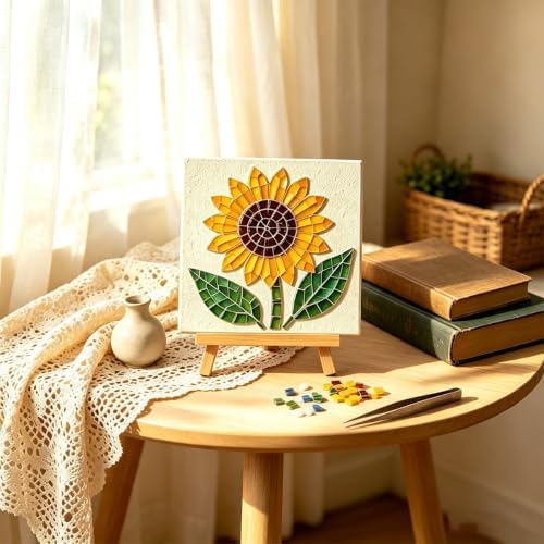 Garden Flowerpot Mosaic Art Kit Floral,Mosaic Art Kits for Adults (Style A I) - Image 3