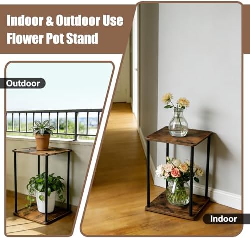 Vigordream Plant Stand Indoor Tier Metal Wood Plant Shelf for Muti Pots - Image 5