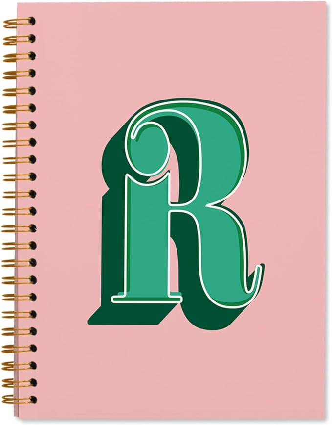 ShowDraven Vintage Initial Letter R Notebook, Personalized Gifts Notebook, Custom Notebook Journals With Initials, Customized Gifts, Monogrammed Gifts for Women, Hardcover Spiral Notebook 5.5 x 8.3