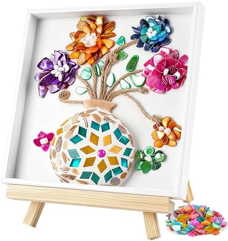 Joyclub DIY Vase Mosaic Painting Kit Mosaic Kits for Adult with Vase Flower by Joyclub