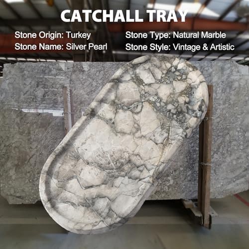 Koville Turkish Natural Travertine Tray, 12"x6" Vanity Decorative Tray for Countertop Organizer, Catchall Tray for Perfume, Candles, Jewelry Dish - Image 6