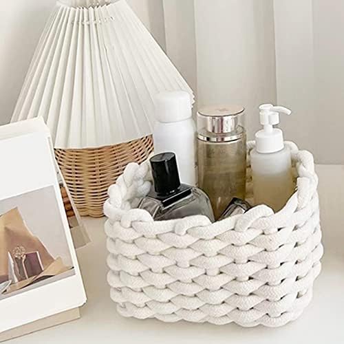 Small Storage Decorative Basket, Cotton Rope Woven Shelf Basket for Little Items, Cute Box Organizer for Baby Room, Nursery, Bedroom - Image 5