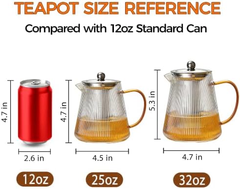 Glass Teapot with Removable Infuser, 25 oz (740 ml) - Image 5
