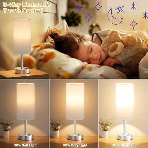 Dicoool Bedside Table Lamp for Bedroom - 3-Way Dimmable Touch Lamp, USB A+C - Image 4