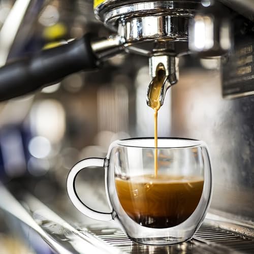 Espresso Cups Set of 2 With Handle,2.5oz Clear Expresso Shots Cup,Espresso Shot Glasses,Double Wall Insulated Expresso Mugs,Tazas de Cafe Expreso,Microwave Dishwasher Safe,Suit for Espresso Machine - Image 6