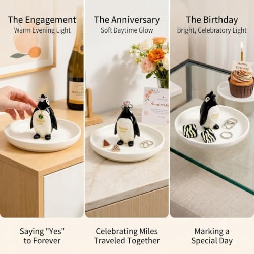 Penguin Ring Holder for Jewelry "Forever Love" Gifts for Wife/Girlfriend - Image 6