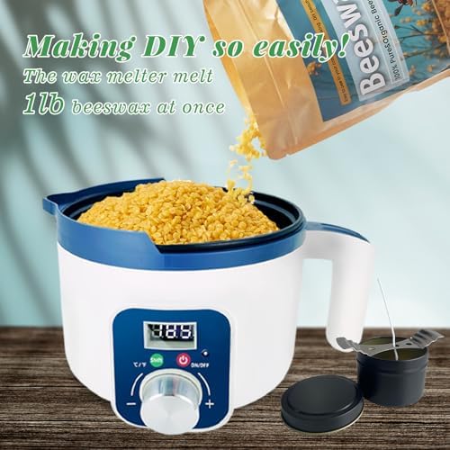 Handnatur Beeswax Candle Making Kit for Adult, 4lb Wax for Candle Making, Including Organic Beeswax with Digital Wax Melter, Cotton Wick, Wick Stickers - Image 5