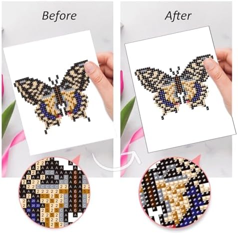 Haocy 12pcs Butterfly Mini Diamond Art Kits for Adults,Small Diamond Painting Kits Quick Gem Art for Beginner,1-Hour Postcard-Style,Paint by Diamond Mosaic,Home Wall Decor (Butterfly) - Image 6