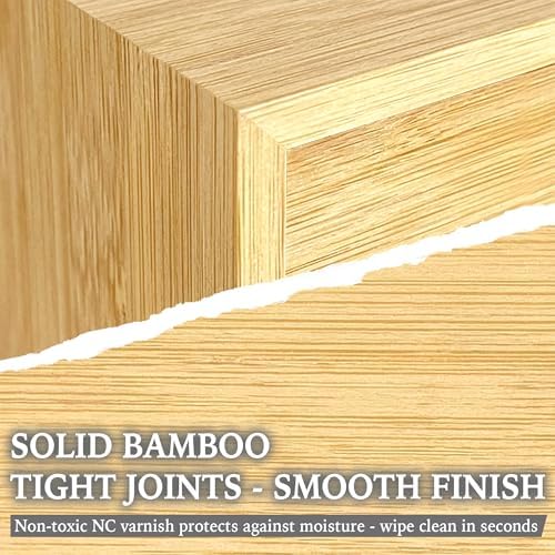 Bamboo Desk Organizer with 3 Drawers, Wood Storage Box for Office Supplies - Image 5