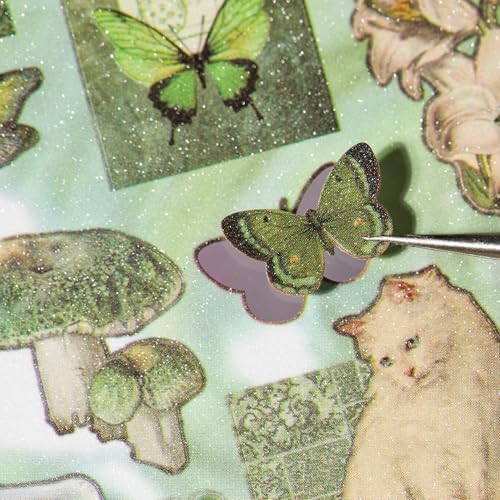 Japanese Retro Sticker Book, 800 Cartoon Stickers Book with Art Coated Paper Creative Activity Stickers for Adults, DIY Scrapbooking Phone Cases Laptops Party Gifts (Starlight Old Dreams) - Image 5
