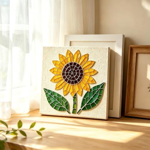 Garden Flowerpot Mosaic Art Kit Floral,Mosaic Art Kits for Adults (Style A I) by Unknown