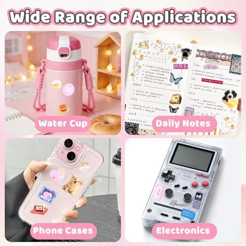 3500Pcs Korean Stickers for Kpop Photocards Decor Stickers Book Aesthetic Toploader Sticker Glitter Butterfly Sweetheart Ribbon Flower Alphabet Cute Scrapbook Sticker for DIY Card Art Crafts 60-Page - Image 3