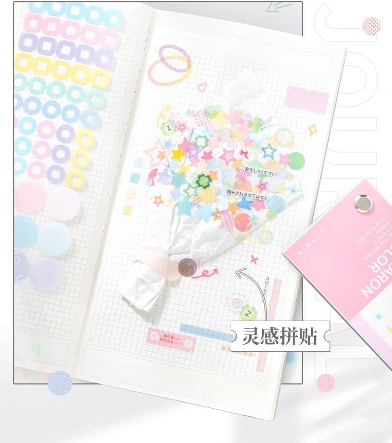 Alideco 30pcs Scrapbook Stickers Vintage Color Card Base Shapes Sticker Book for Adults Sticker journaling Stickers for Scrapbooking (wenyipian) - Image 6