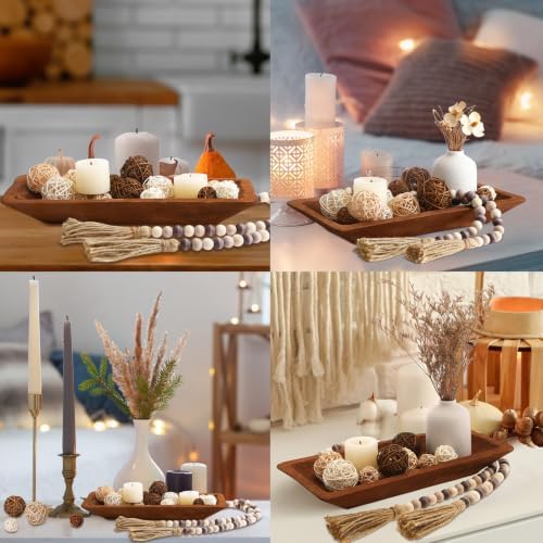 Teenyyou 17 Pcs Wooden Centerpiece Table Decorations, Brown - Image 6