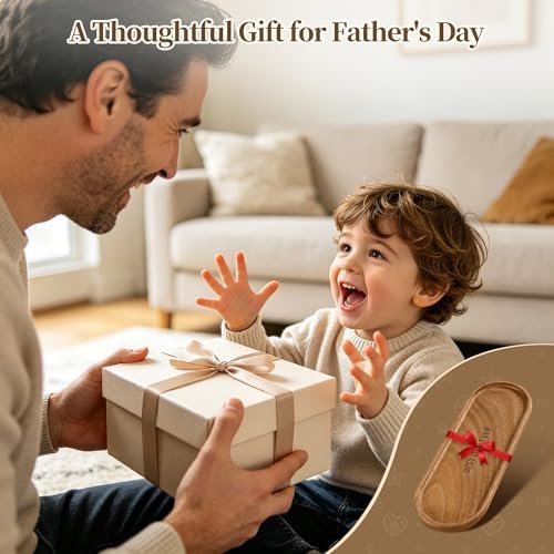 Small Wooden Tray | Acacia Wood Serving Tray for Father Vanity Tray for Men - Image 2
