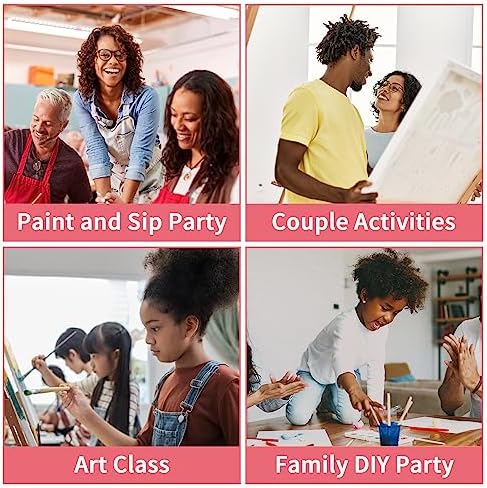 8 Pack Pre Drawn Canvas for Painting for Adults, Sip and Paint Kit Pre Stretched Canvas to Paint Art Set Couples Date Night Games Party Supplies (12x16 Inches) - Image 5